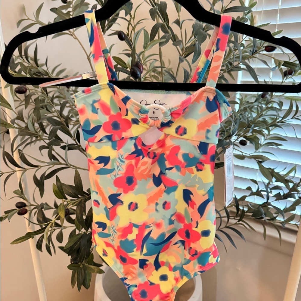 NWT Jessica Simpson Colorful Floral One-Piece Swimsuit